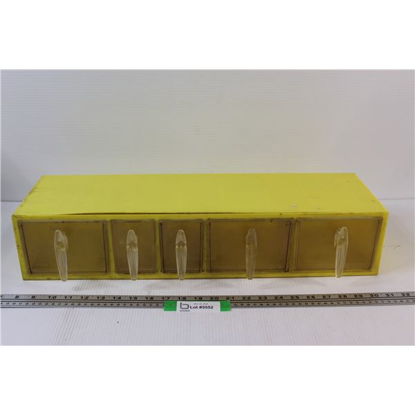 Vintage Five Drawer Organizer - 23.5" x 7" x5" (Plastic)
