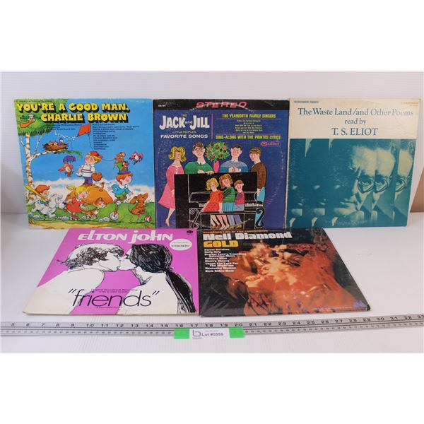 (5) Records: Elton John, Neil Diamond, Charlie Brown, Misc.