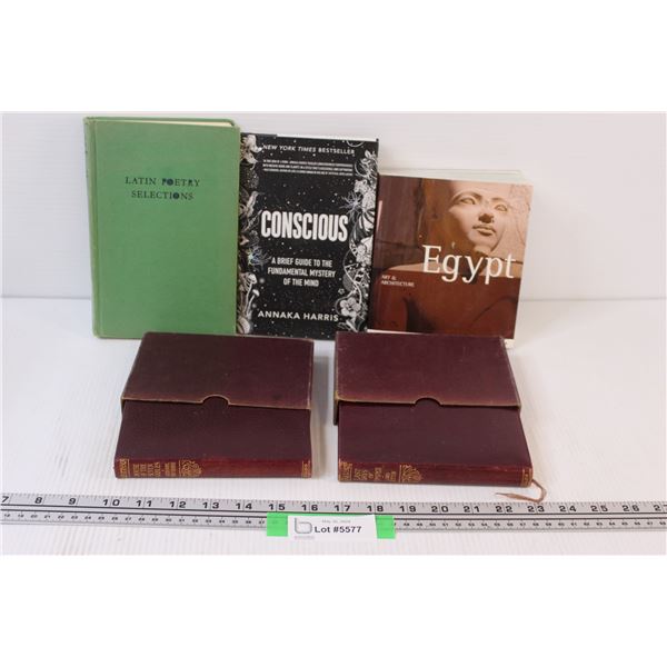 (5) Books: Pompeii, House of Seven Gables, Latin Poetry, Egypt, Conscious