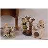Image 3 : Wooden Towel Rack (20" Long), (7) Ceramic Figurines: Sheep, Dog, Kids