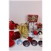 Image 3 : Christmas Lot: Clifford the Big Red Dog Stocking, (6) Bags of Ornaments, Christmas Mug and Bowls Set