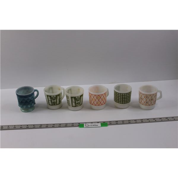 (6) Vintage Fire-King & Termo-Rey Coffee Mugs - One Has Chip