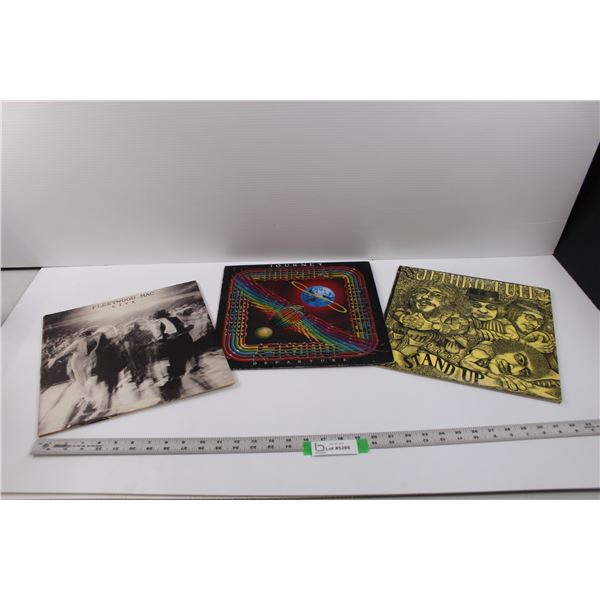 (3) Vinyl Records - "Fleetwood Mac: Live", "Journey: Departure" & "Jethro Tull; Stand Up"