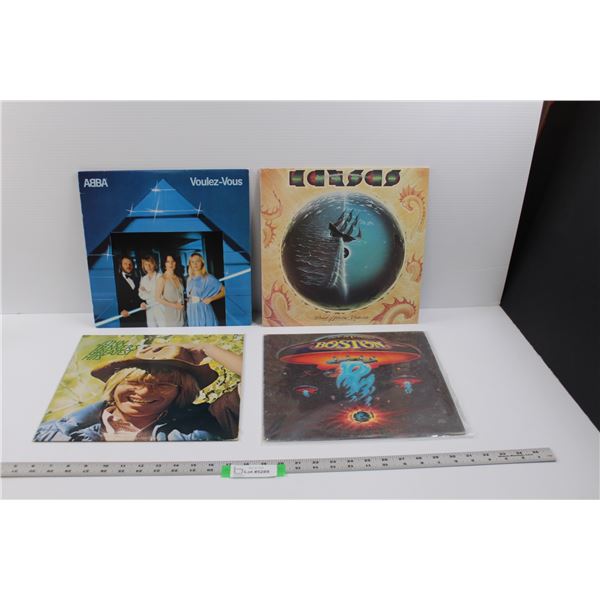 (4) Vinyl Records - "ABBA: Voulez-Vous", "John Denver's Greatest Hits", "Kansas: Point Of Know Retur