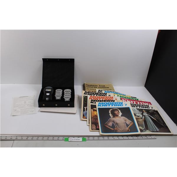 (10) Vintage "Modern Knitting" Magazines, "Fashion Knit Course Outline" Book & Nikken FAR Infrared S