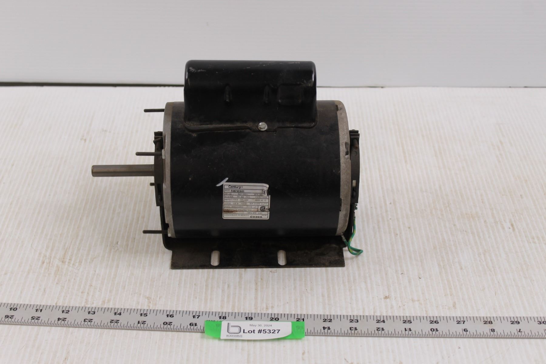 Century 1/2 HP Electric Motor - Model F48Z92A01 (Untested) - Bodnarus ...