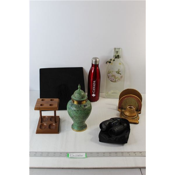 Graduation Cap, Canada Water Bottle, Binoculars, Misc.