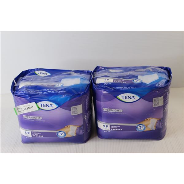 (2) Packs Tena Overnight Underwear - Size Small