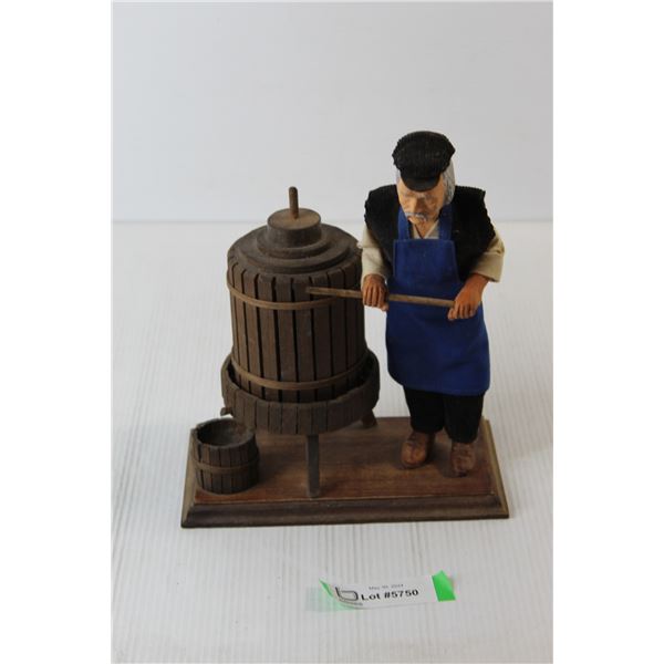 Old Man Wine Press Figurine
