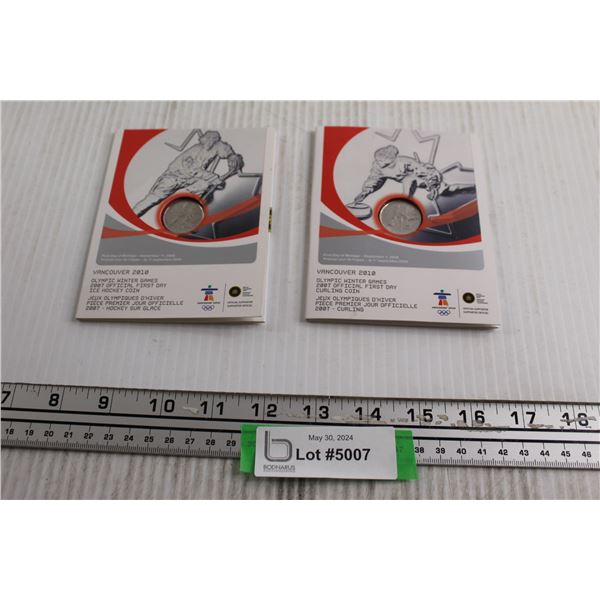 (2) Vancouver 2010 Olympic Winter Games First Day Coins