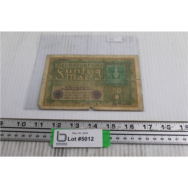 Germany 50 Mark Bank Note