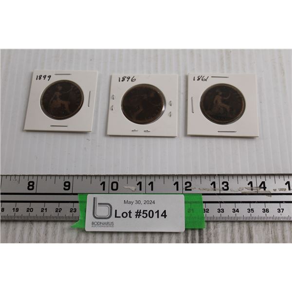 (3) 1800s Currency Coins