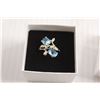 Image 2 : Sterling Silver Blue Topaz and Cubic Zirconia Ring - Size 8