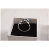Image 3 : Sterling Silver Blue Topaz and Cubic Zirconia Ring - Size 8