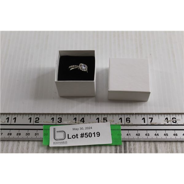 (2) Silver Zircon Rings - Size 8.75