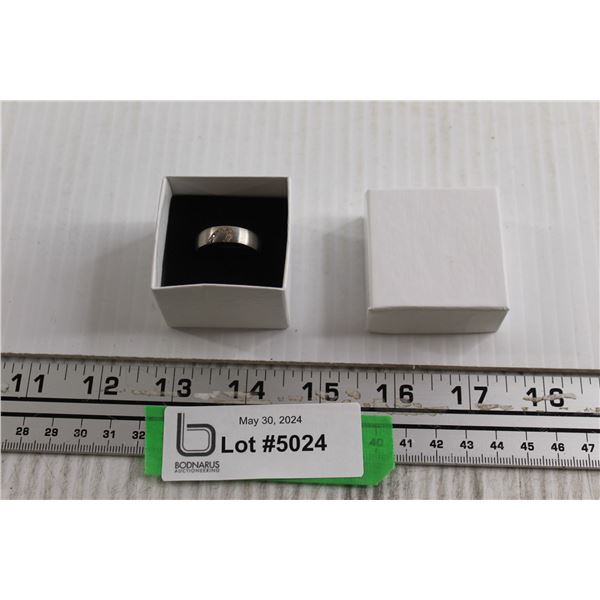 Stainless Steel Cubic Zirconia Ring - Size 10