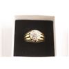 Image 2 : Gold Tone Men's Zircon Ring - Size 10