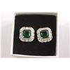 Image 2 : Silver Green Coloured Stone Fashion Earrings
