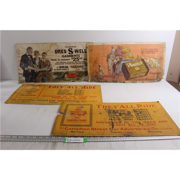 (4) Vintage Trolley Cards