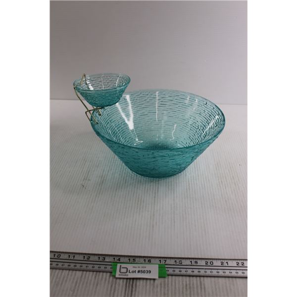 Blue Chip and Dip Bowl