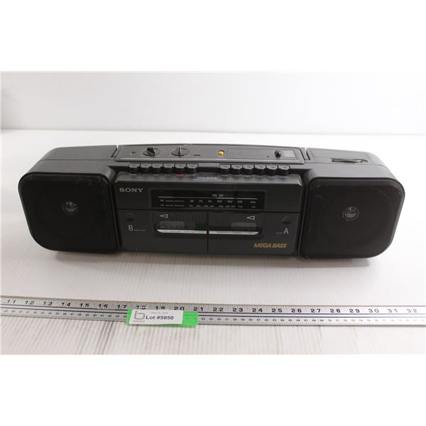Sony Dual Cassette Am/FM Boombox - No Power Cord, Untested