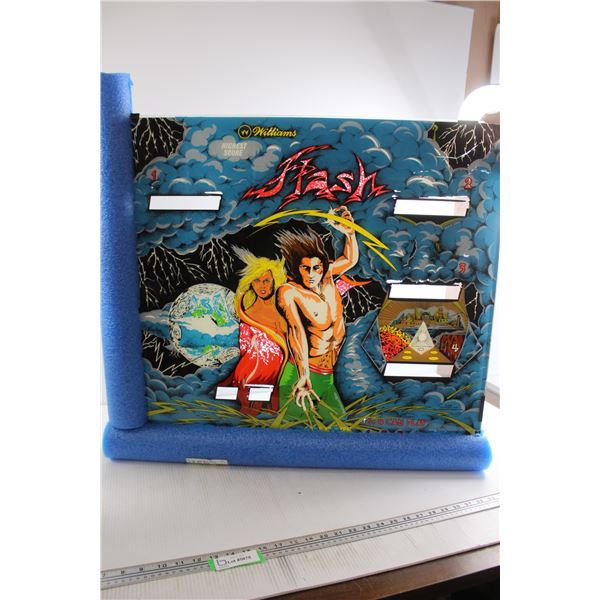 *Williams 1979 Flash Pinball Backglass - As Is, 28 1/2" x 25 1/2"