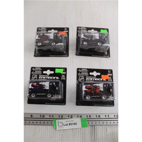 (4) NHL Zamboni Toys - Sealed
