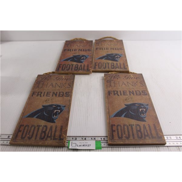 (4) Jacksonville Jaguars Wooden Placards - 6" x 12"