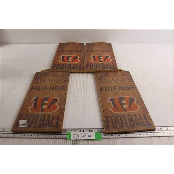 (4) Cincinnati Bengals Wooden Placards - 6" x 12"