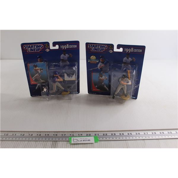 (2) Starting Lineup Baseball Figurines - Mark Grudzielanck, Larry Walker, Sealed