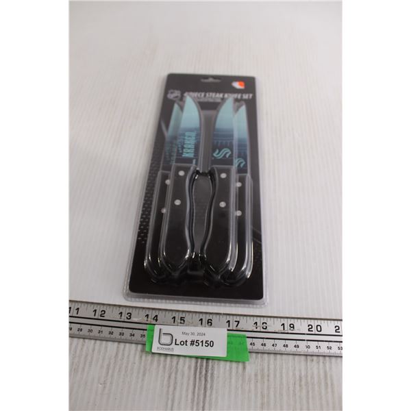NHL Seattle Kraken 4-Piece Steak Knife Set - Sealed