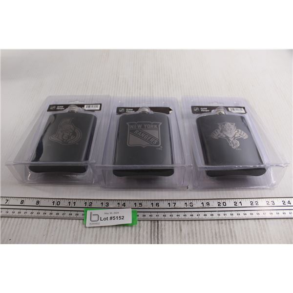 (3) NHL Flasks - Sealed