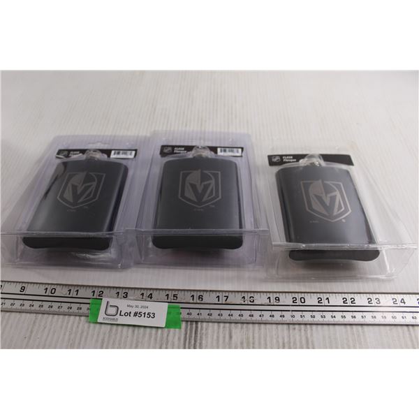 (3) NHL Las Vegas Knights Flasks - Sealed