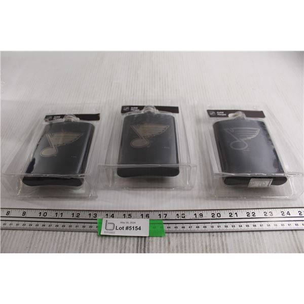 (3) NHL St. Louis Blues Flasks - Sealed