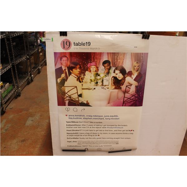 Table 19 Movie Poster - 27" x 40", As Is