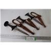 Image 1 : (3) Daggers w/Wooden Handles & Sheaths (1 is rusty)