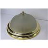 Image 3 : (5) Used Brass & Glass Ceiling Lights