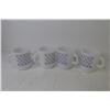 Image 6 : (4) Thermo-Ray Milk Glass Cups - (3) Chalkware Fish (2 - have been repaired)