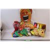 Image 1 : (14) Halloween Hanging Pumpkin Decorative; 11 Plastic Masks; Plastic Ice Cream Display