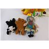 Image 2 : (7) Lot of Toys: 3 - Small Stuffies; Plastic Rocking Horse; 2 - Ratels; Plastic Clown