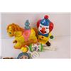 Image 3 : (7) Lot of Toys: 3 - Small Stuffies; Plastic Rocking Horse; 2 - Ratels; Plastic Clown