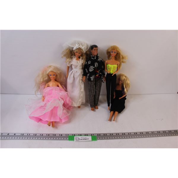 (5) Lot of Barbie Style Dolls