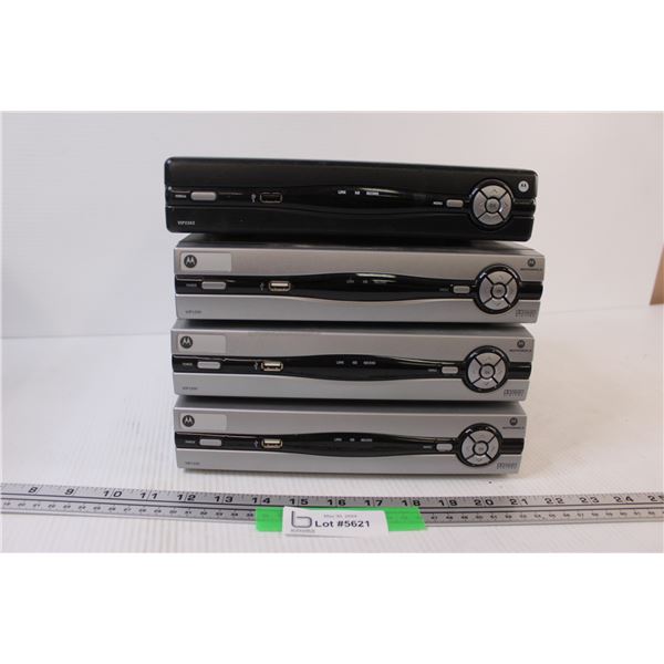 (4) Motorola Set-Top Cable TV Boxes - Untested No Remotes or Power Cables