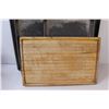 Image 2 : (5) Restaurant Equipment: 4 - Medium / Large Baking Pans & Large Wooden Cutting Board