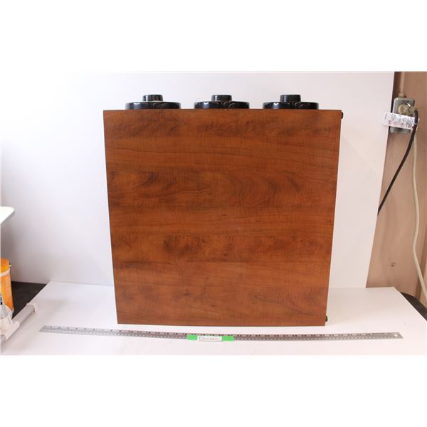 Large Wooden Restaurant 3-Row Cup Dispenser - 25" x 25" x 8"