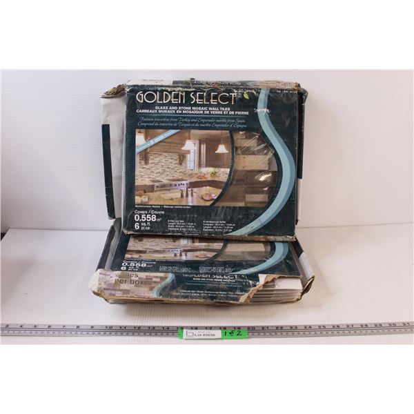 (2) Boxes Golden Select Glass and Stone Mosaic Wall Tiles