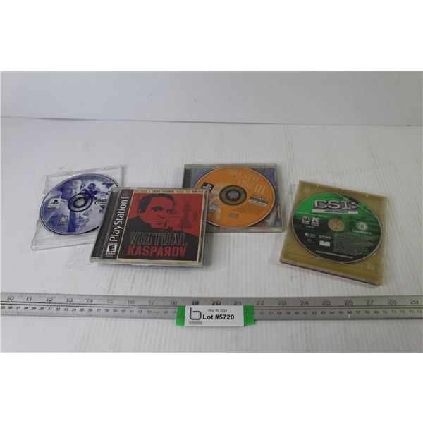 (3) Playstation Games - Chess Tutorial - Breath of Fire 3 - Madden 2000 Sports - (1) DVD - CSI