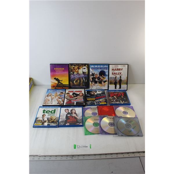 (12) DVD's, (4) Blue Ray DVD's - Bohemian Rapsody, The Wild