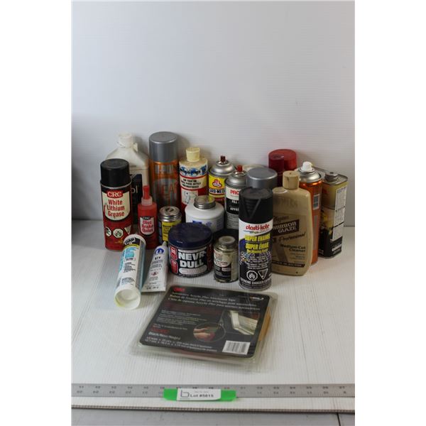 Assorted Automotive Items - White Lithium Grease, Caulking, Air Tool Oil, Misc.