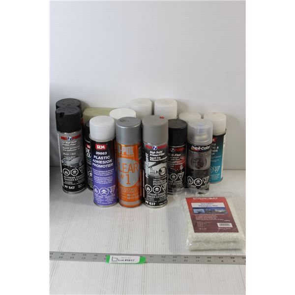 Assorted Automotive Items - Plastic & Leather Prep, High Build Primer, Misc.